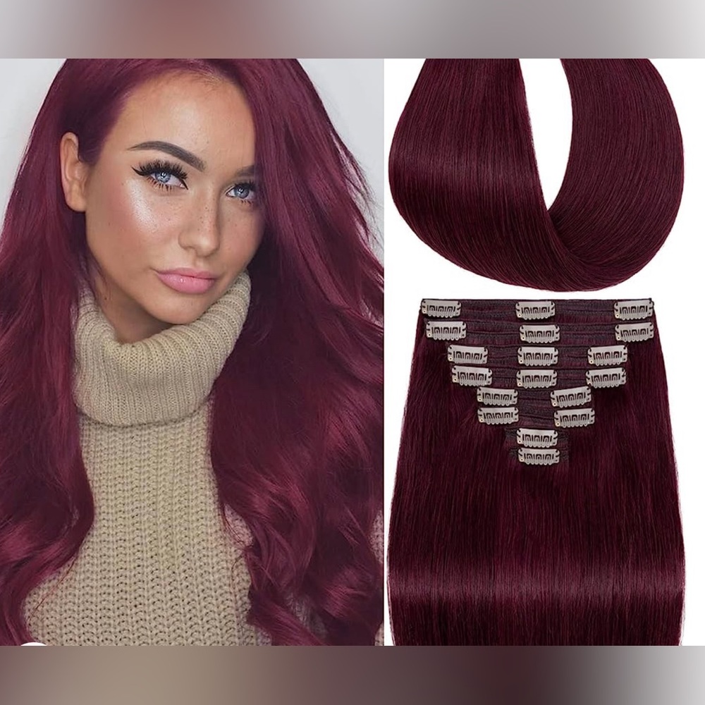 NWT Womens Remy human hair clip in extensions